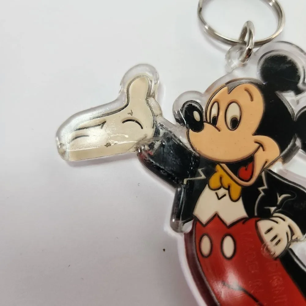 Vintage Disney Mickey Mouse Plastic Keychain
